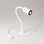 MAG-Y Schreibtischlampe mit Flex, ovalem Metallfuß und Spotlicht – Mattweiß