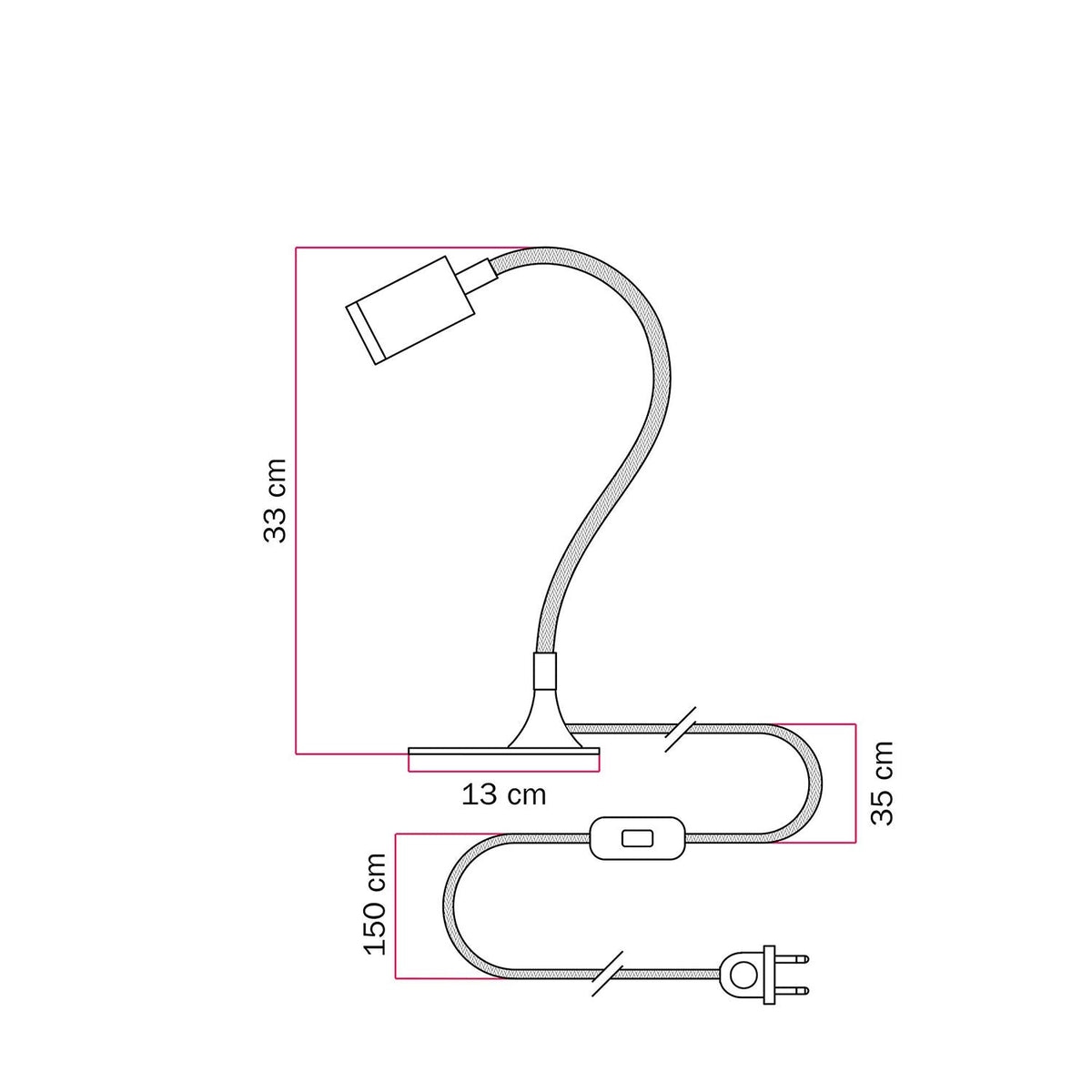 Schreibtischlampe MAG-Y mit Flex, ovalem Metallfuß und Spotlicht - Satiniert Bronze – Ansicht 6