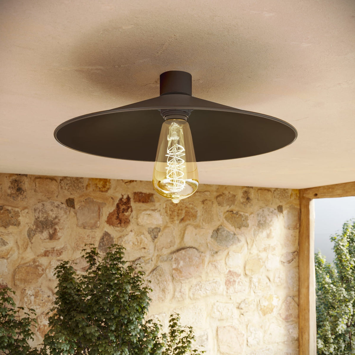 Schwarze Deckenleuchte mit Metallschirm Swing – Wasserdicht IP44 – IO – Ansicht 3