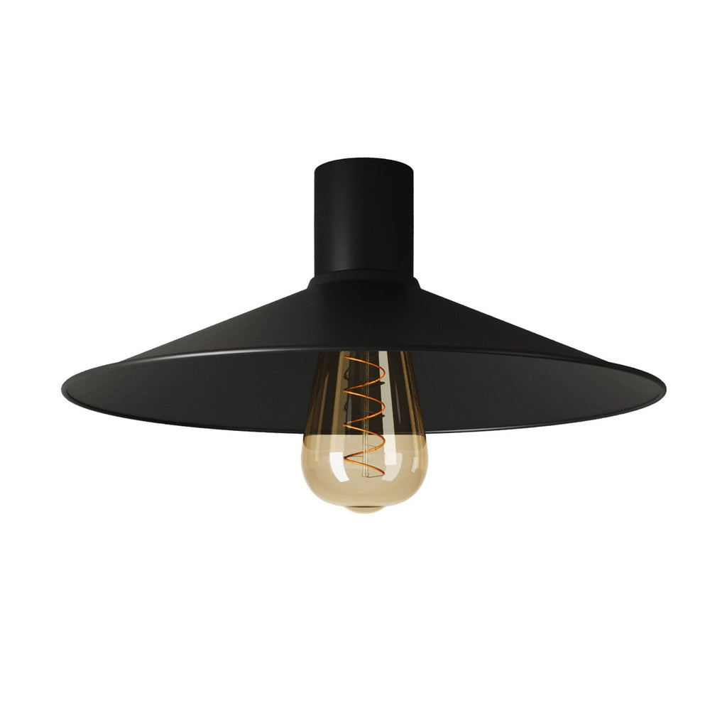 Schwarze Deckenleuchte mit Metallschirm Swing – Wasserdicht IP44 – IO