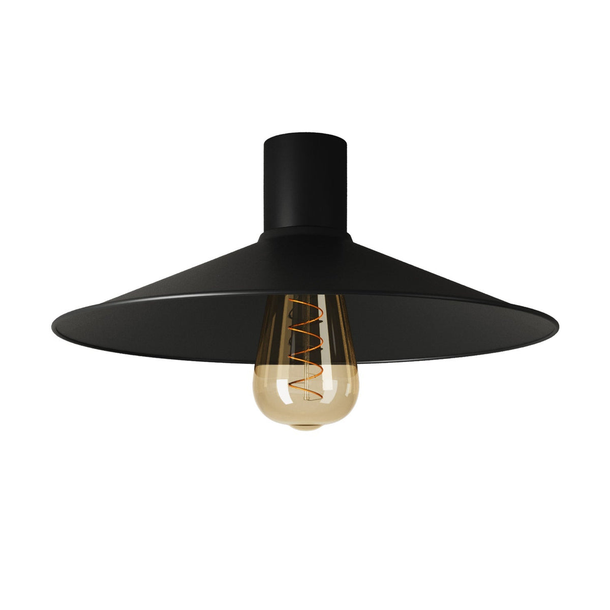 Schwarze Deckenleuchte mit Metallschirm Swing – Wasserdicht IP44 – IO