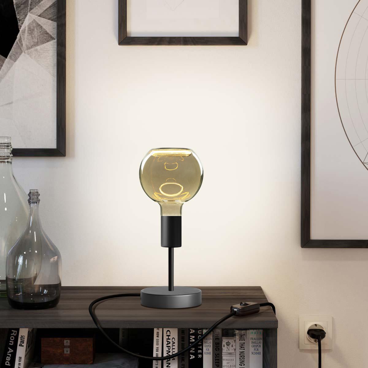 Tischlampe Alzaluce Globo Ghost aus Metall - Schwarz matt – Ansicht 2