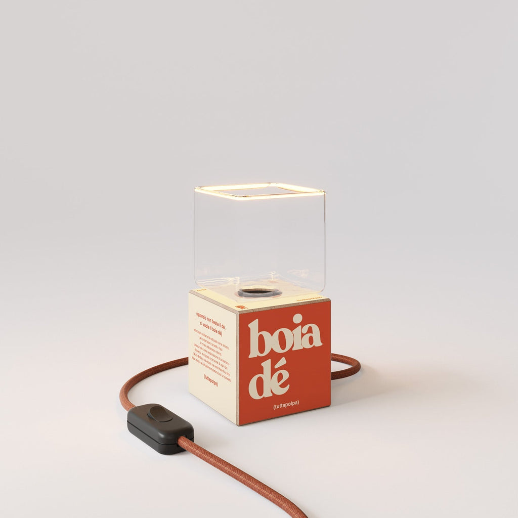 Tischlampe Cubetto "Boia de" mit Ghost-Glühbirne - Tuttapolpa