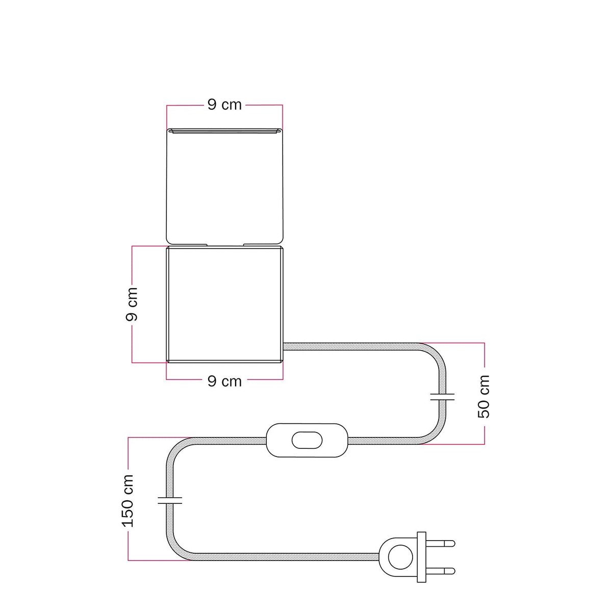 Tischlampe Cubetto "Boia de" mit Ghost-Glühbirne - Tuttapolpa – Ansicht 8