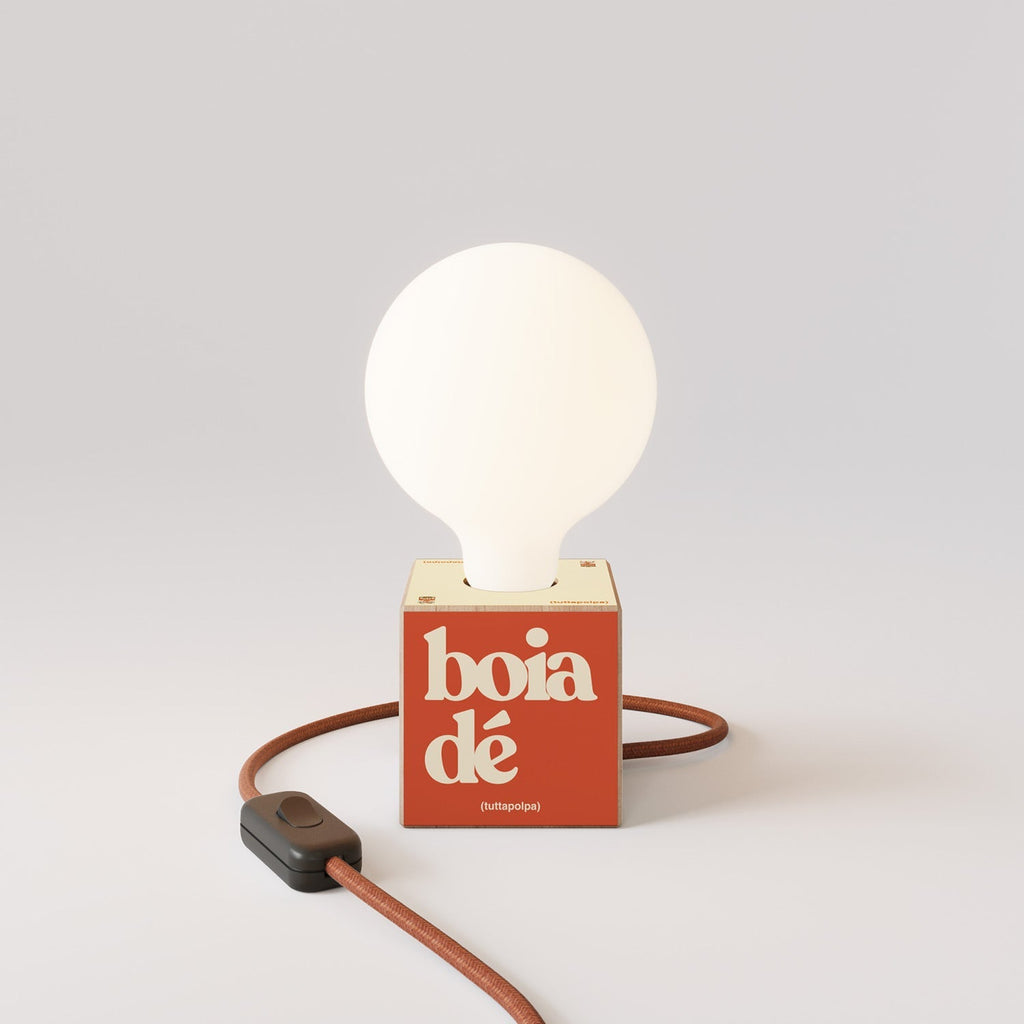 Tischleuchte Cubetto „Boia de“ mit Globus-Glühbirne, Porzellan-Effekt - Tuttapolpa – Ansicht 4