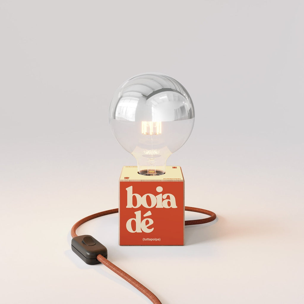 Tischlampe Cubetto "Boia de" mit Glühbirne Globus halb Kugel Silber - Tuttapolpa – Ansicht 4