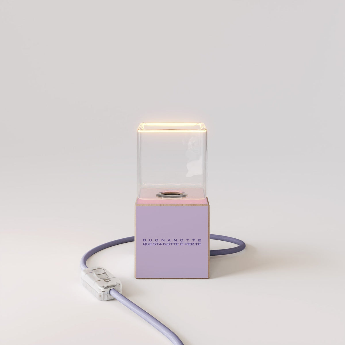 Tischlampe Cubetto „Buonanotte fiorellino“ mit Ghost-Glühbirne – Santomanifesto – Ansicht 5