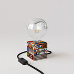 Cubetto Tischlampe mit Glühbirne Globo mit halbverspiegelter Silberkugel - PosterLad – Ansicht 3