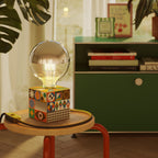 Cubetto Tischlampe mit Glühbirne Globo mit halbverspiegelter Silberkugel - PosterLad – Ansicht 2