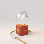 Tischlampe Cubetto „Il sole“ mit Glühbirnen-Globe, halbverspiegelte Silberkugel - Santomanifesto