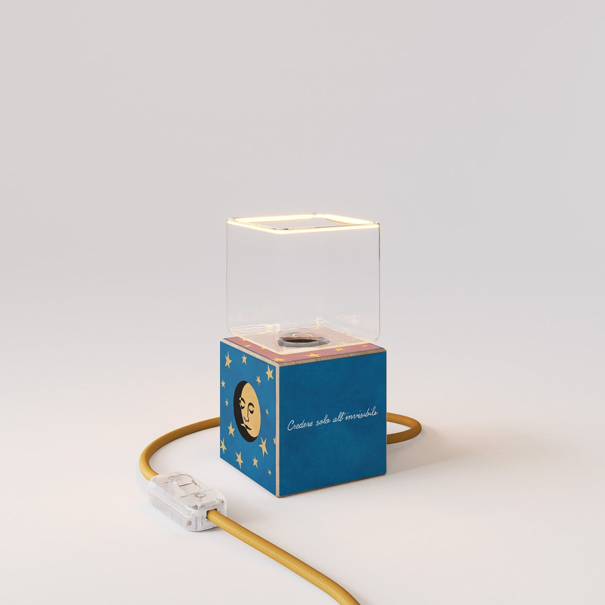 Tischlampe Cubetto „La luna“ mit Ghost Glühbirne - Santomanifesto