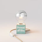 Tischlampe Cubetto „Pensati all’Elba“ mit Glühbirnen-Globe, halbverspiegelte Silberkugel - Tuttapolpa – Ansicht 4