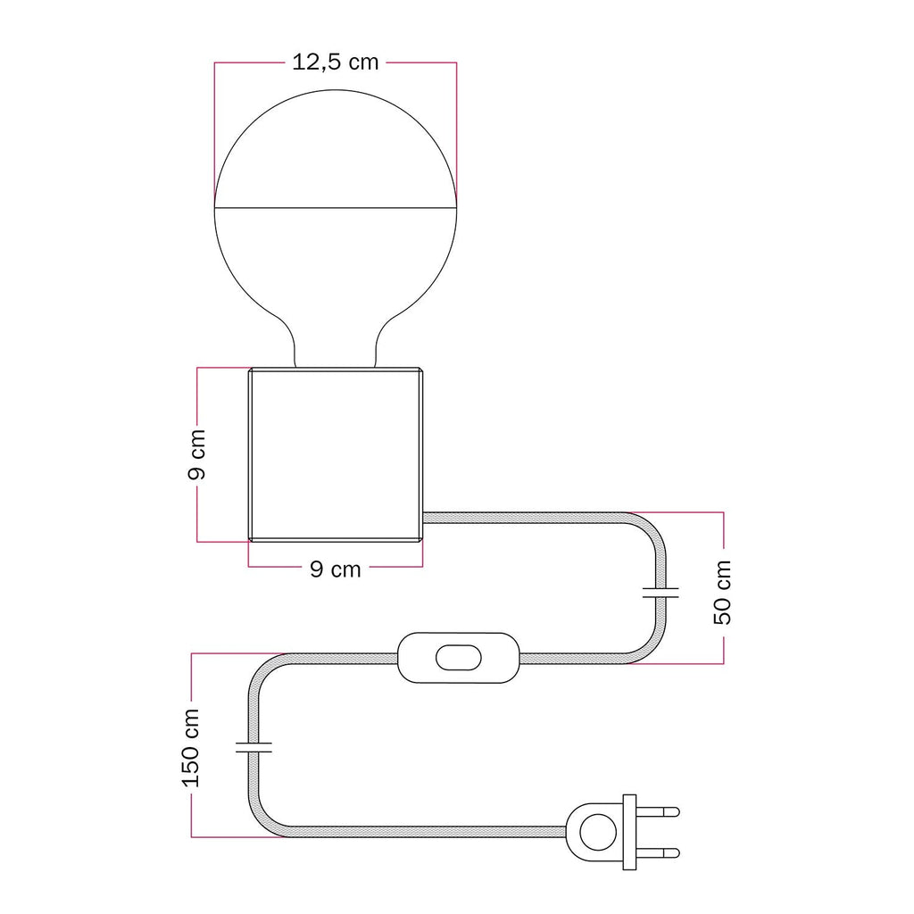 Tischlampe Cubetto „Pensati all’Elba“ mit Glühbirnen-Globe, halbverspiegelte Silberkugel - Tuttapolpa – Ansicht 7