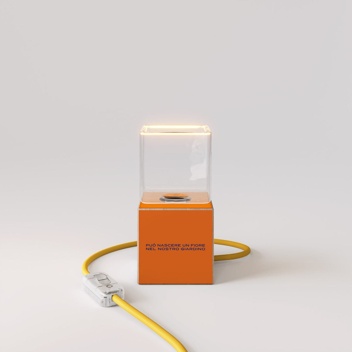 Tischlampe Cubetto „Può nascere un fiore“ mit Ghost Glühbirne - Santomanifesto – Ansicht 5
