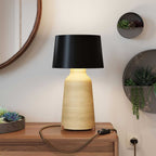 Tischlampe aus Keramikflasche mit Lampenschirm Athena – Schwarz – Ansicht 2