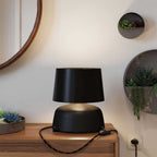 Tischlampe aus Keramik Schale mit Lampenschirm Athena - Schwarz – Ansicht 2