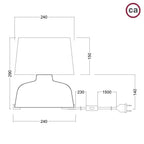 Tischlampe aus Keramik Schale mit Lampenschirm Athena - Schwarz – Ansicht 4