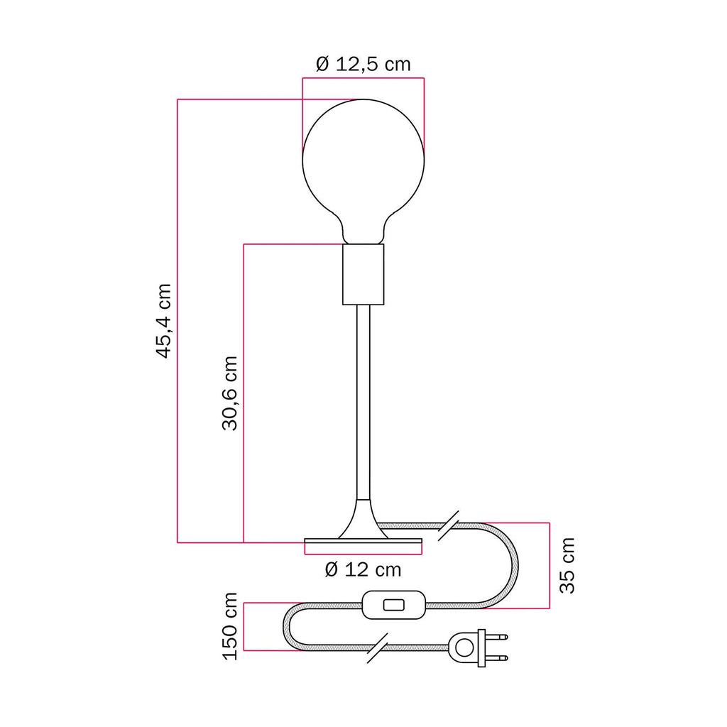 MAG-Y Tischleuchte mit runder Metallbasis – Mattweiß – Ansicht 4