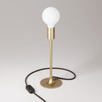 Tischlampe MAG-Y mit runder Metallbasis – Satiniertes Bronze