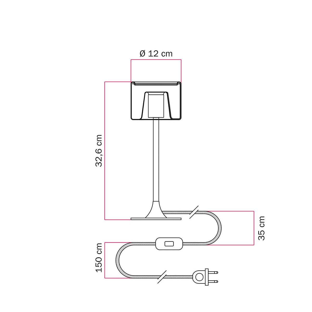 MAG-Y Tischleuchte mit runder Metallbasis und transparenter Ghost-Glühbirne – Satiniertes Bronze – Ansicht 4