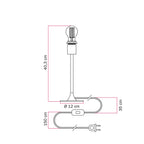 MAG-Y Tischlampe mit rundem Metallfuß und Vorbereitung für Lampenschirm – Mattweiß – Ansicht 4