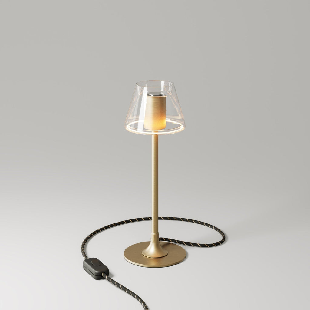 Tischlampe MAG-Y G07 mit rundem Metallfuß – Gebürstete Bronze