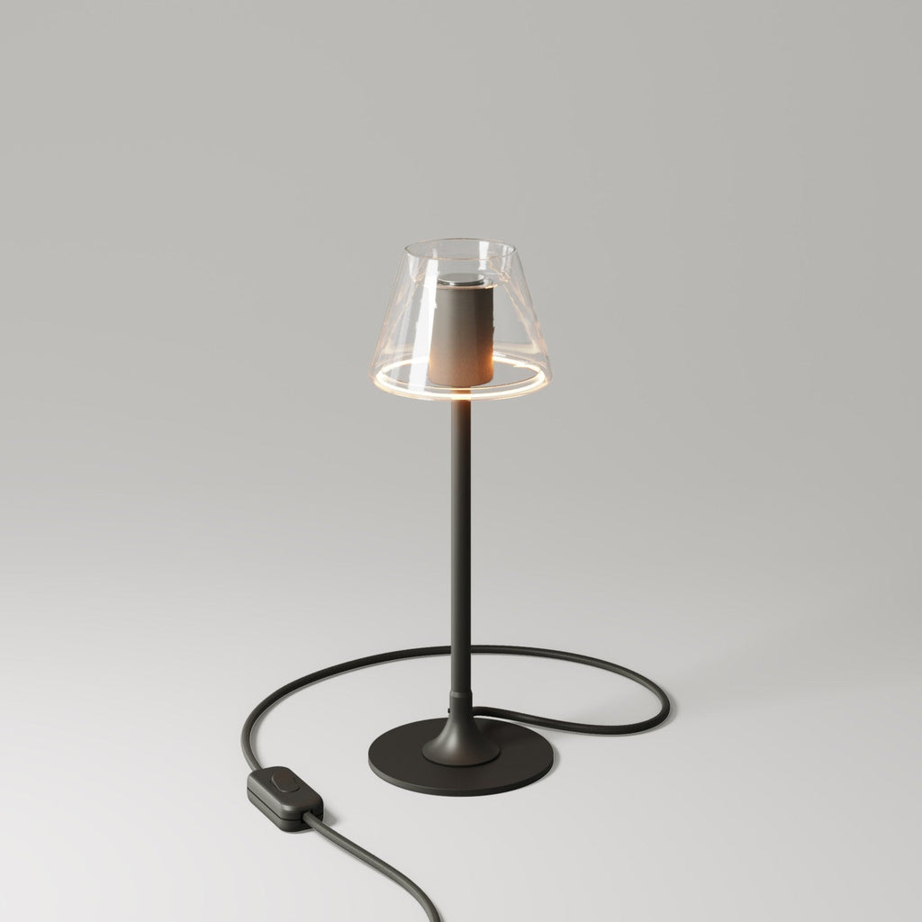 Tischlampe MAG-Y G07 mit rundem Metallfuß – Schwarz