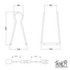 Taché Metal Tischleuchte – Zickzack Dunkelgrau – Ansicht 5