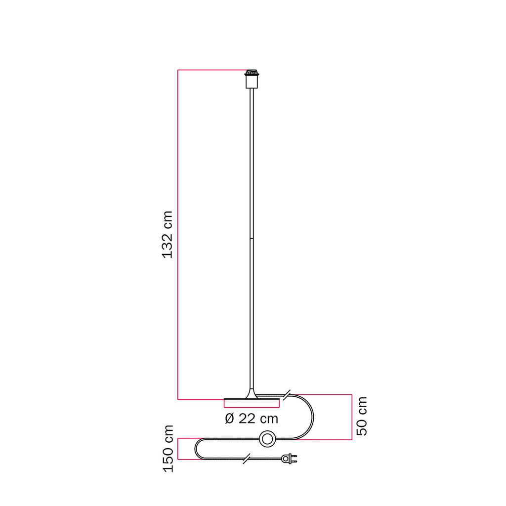 MAG-Y Stehlampe mit runder Metallbasis, vorbereitet für Lampenschirm – Satin-Bronze – Ansicht 4