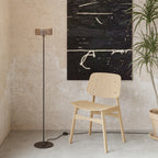 Stehlampe MAG-Y mit runder Metallbasis und Ghost Smoky-Leuchtmittel – Schwarz – Ansicht 2