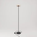 Stehlampe MAG-Y mit runder Metallbasis und Ghost Smoky-Leuchtmittel – Schwarz