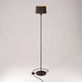 Stehlampe MAG-Y mit rundem Metallfuß und Athena-Lampenschirm – Schwarz