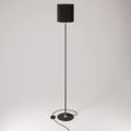 MAG-Y Stehlampe mit runder Metallbasis und Zylinderschirm M - Satinbronze