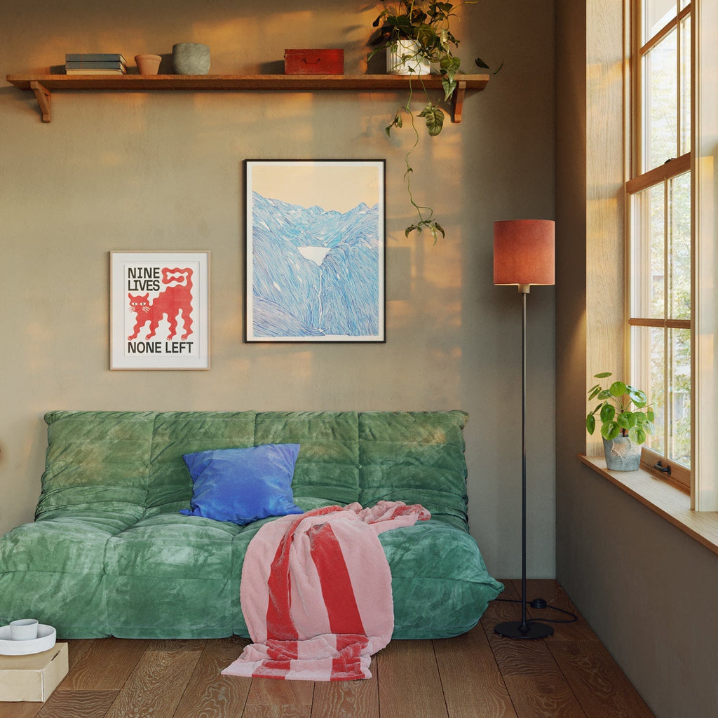 Stehlampe MAG-Y mit rundem Metallfuß und Lampenschirm Cilindro M – Schwarz – Ansicht 2