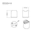 Esse14 Wandleuchte oder Deckenleuchte für LED-Glühbirne S14d - Wasserdicht IP44 - Wengé-Effekt – Ansicht 7