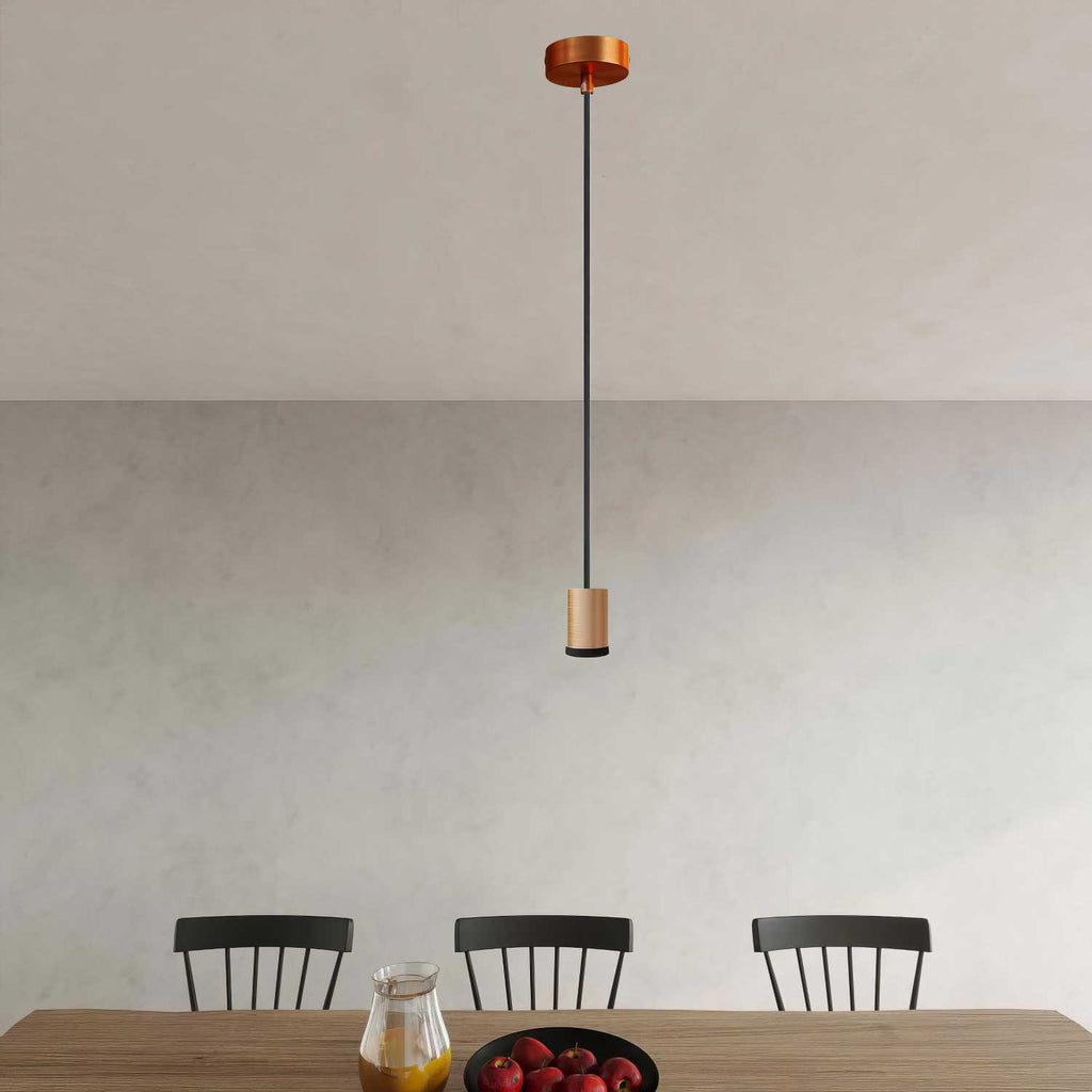 Pendelleuchte mit Einzelscheinwerfer Mini Spotlight GU1d0 – Kupfer satiniert – Ansicht 2