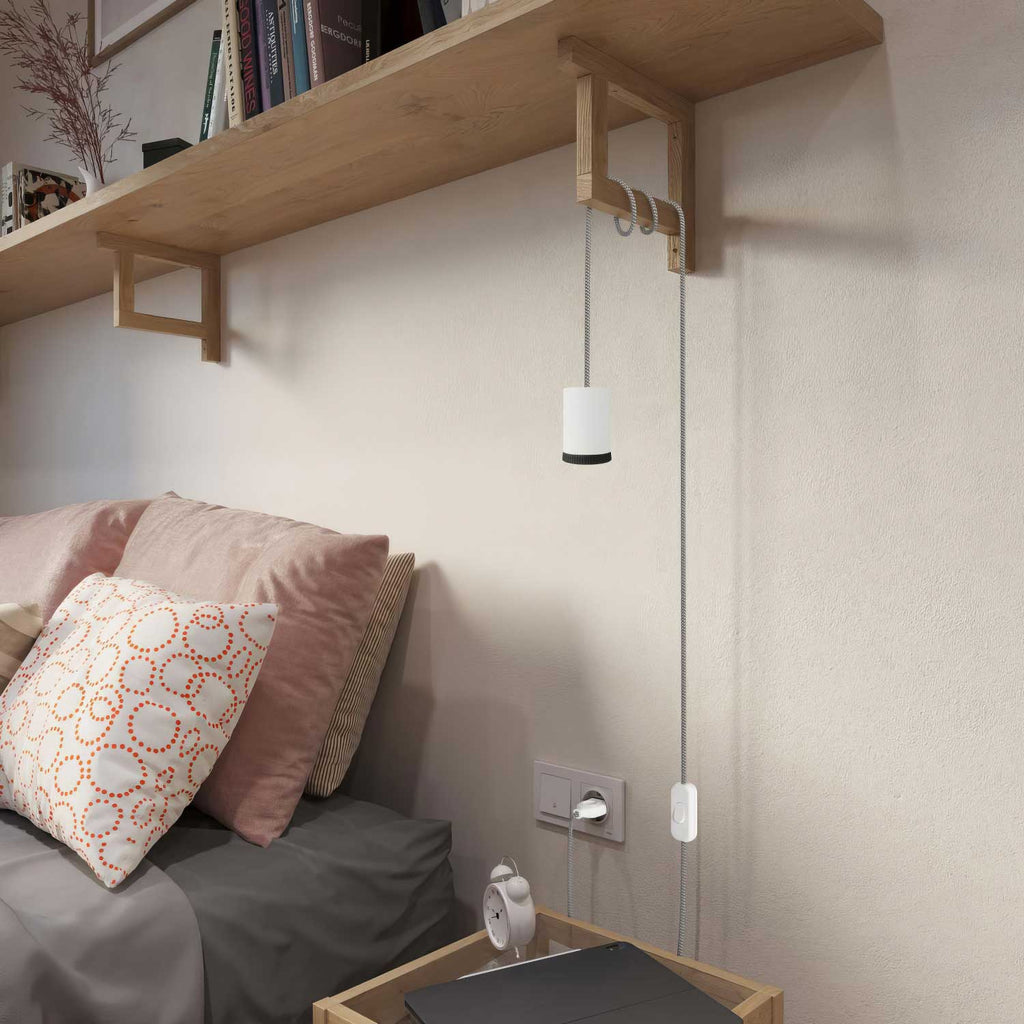 Spotlampe Mini Spotlight GU1d0 mit SnakeBis-Verkabelung – Mattweiß – Ansicht 2