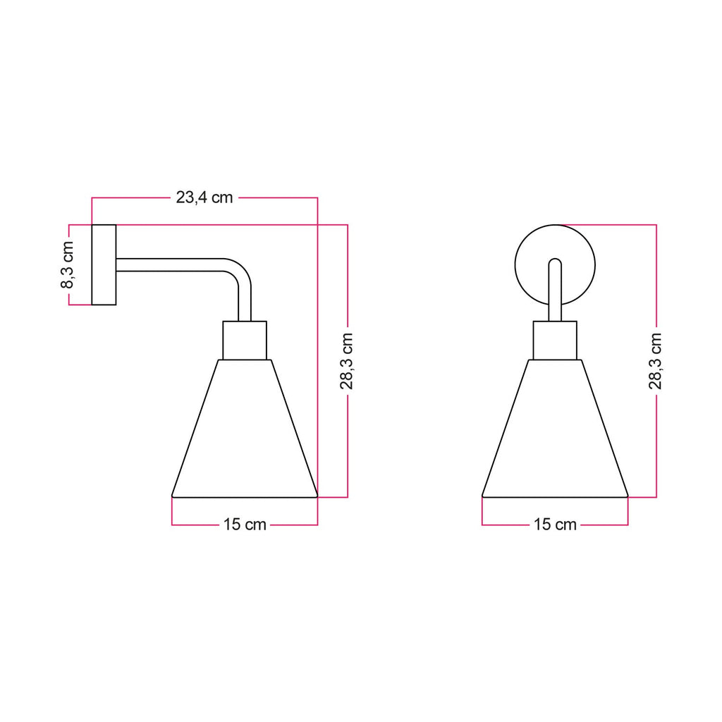 Fermaluce-Lampe mit konischem Holzschirm und gebogener Erweiterung – Satinbronze – Ansicht 3