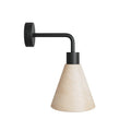 Fermaluce-Lampe mit konischem Lampenschirm aus Holz und gebogener Verlängerung – Schwarz