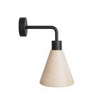 Fermaluce-Lampe mit konischem Lampenschirm aus Holz und gebogener Verlängerung – Schwarz