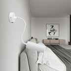 Fermaluce Flex 30 Lampe mit Mini-Rosette mit Schalter und Spot mit Tub-E14-Lampenschirm - Mattweiß – Ansicht 2