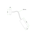 Fermaluce Flex 30 Lampe mit Mini-Baldachin und Schalter sowie Spot mit Tub-E14-Schirm – Schwarz – Ansicht 4