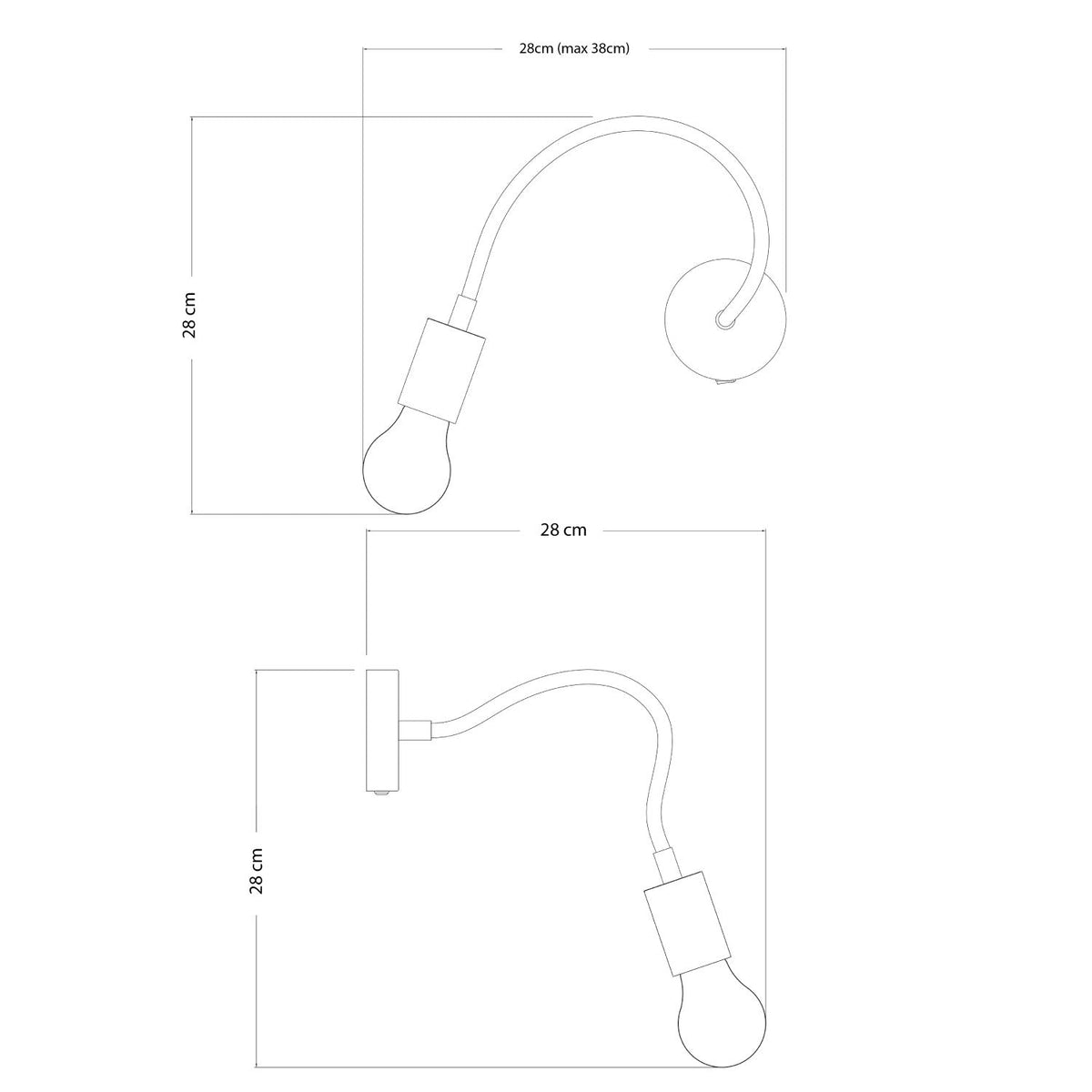 Fermaluce Flex 30 Leuchte mit Mini-Rosette mit Schalter und Mini-Spot GU1d0 – Mattweiß – Ansicht 4