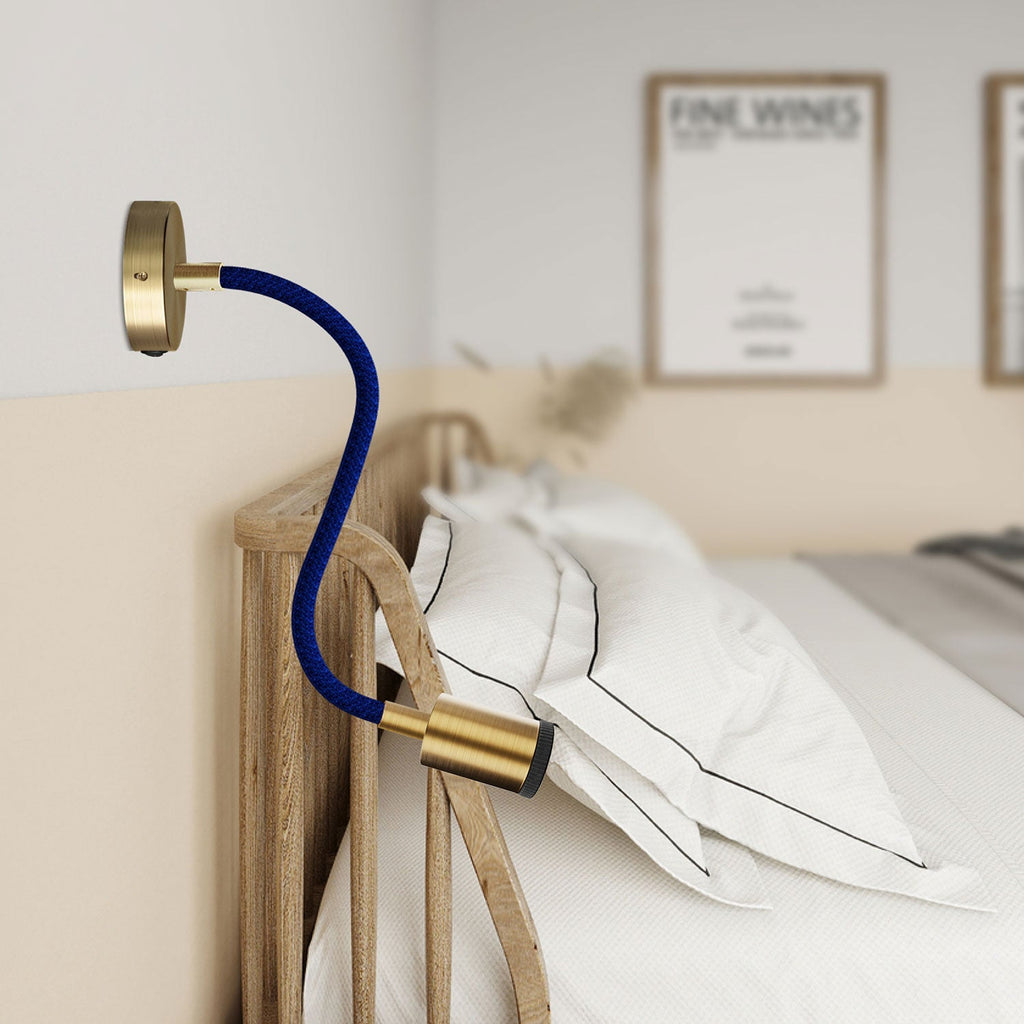 Fermaluce Flex 30 Leuchte mit Mini-Baldachin mit Schalter und Mini-Spot GU1d0 – Satin-Bronze – Ansicht 2