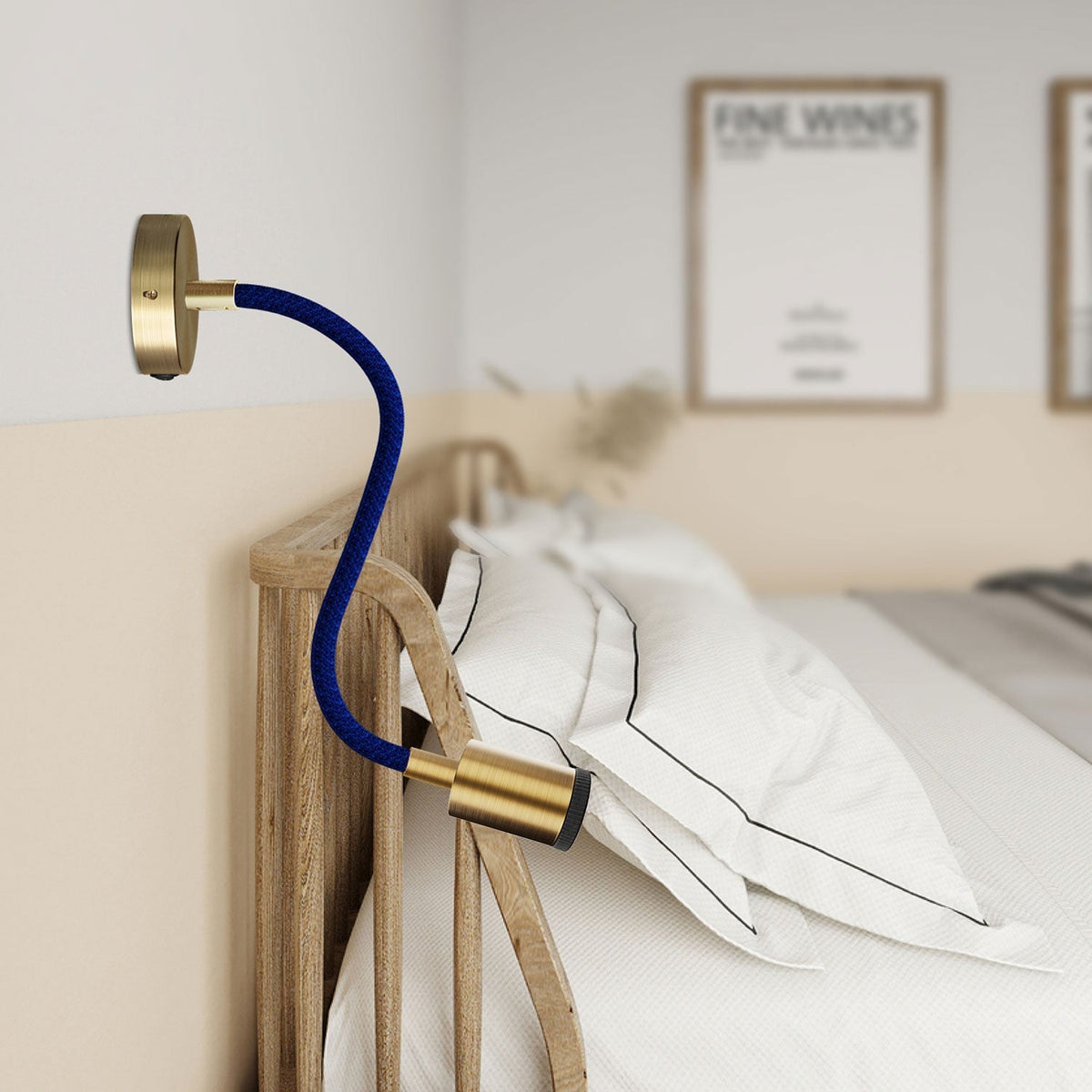 Fermaluce Flex 30 Leuchte mit Mini-Baldachin mit Schalter und Mini-Spot GU1d0 – Satin-Bronze – Ansicht 2