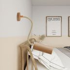 Fermaluce Flex 30 Leuchte mit Mini-Baldachin aus Holz und Spot mit Tub-E14-Lampenschirm – Natur – Ansicht 2