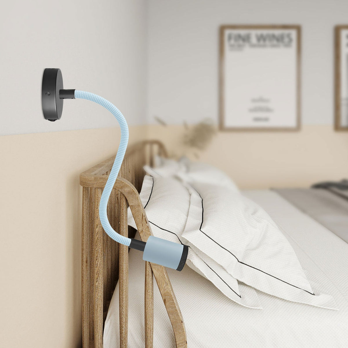 Fermaluce Flex 30 Pastell mit Mini-Rosette, Schalter und Mini-Strahler GU1d0 – Zuckerblau – Ansicht 2