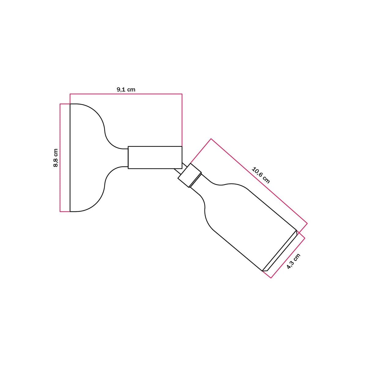 Fermaluce-Lampe aus Silikon mit Gelenk – Lachsrosa – Ansicht 3