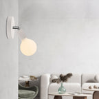 Fermaluce Snodo Holzlampe mit Globe-Porzellan-Glühbirne - Weiß – Ansicht 2