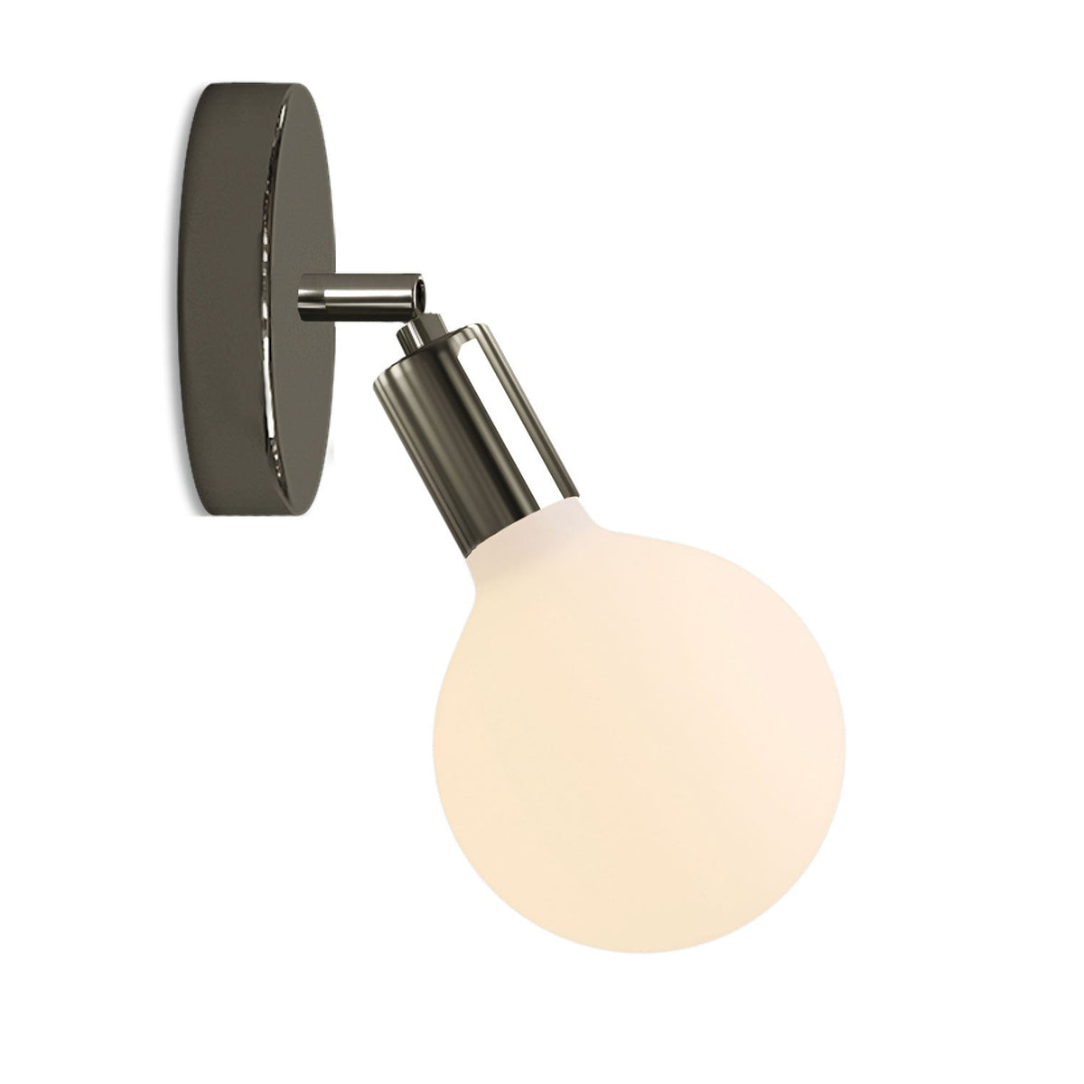 Fermaluce Snodo Lampe aus Metall mit Globe Porzellan-Leuchtmittel – Perlschwarz